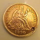 Antique Victorian Silver Love Token 1890 Liberty Dime Frank Landscape Scene