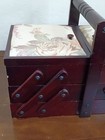 Wood Cantilever Accordion Fold Out Sewing Box - Vintage Mcm 