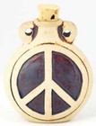 Peace Sign Raku-style Oil Bottle 