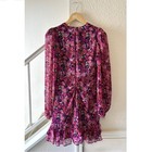 Express Women   s Long Sleeve Floral Dress Xs Pink Surplice Neck Ruffle Spring