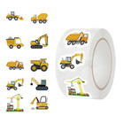 500pcs Construction Vehicle Sticker Roll Kids Reward Labels Toy Stickers - New