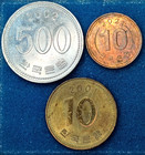 Lot Of 3 South Korea Coins - 2002 500 Won Crane Bird  2001 10 Won  2021 10 Won