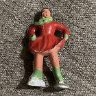 Vtg  Barclay Lot 4 Winter Scene Ski Skating Metal Figures