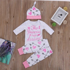 4pcs Newborn Infant Baby Girls Romper Jumpsuit Bodysuit Headband Clothes Outfits