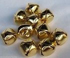 12 Gold Jingle Bells   1    25mm With Top Loop  Christmas Metal Craft  Wreath