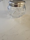 Antique Simons Bros Sterling Silver Cut Glass Dresser Vanity Jar Powder Box B   