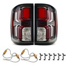 Halogen Upgrade To Led For 2014-2019 Chevy Silverado 1500 Black Tail Lights Pair