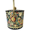 Vintage Floral Embossed Daher Tin With Lid   Handle Tea Biscuit Storage England 