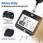 3 Pack Sliding Id Badge Holder  Black Horizontal Hard Plastic Card Case