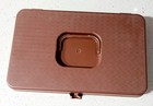 Vtg Plastic Wilson Wil Hold Sewing Thread Storage Case Box Chocolate Brown Mcm