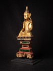 Antique Wooden Burmese Shan Buddha Statue From Burma  Early 19th Century
