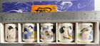 5 Vintage Authentic Japanese Saki Cups Porcelain Geisha Girls With Original Box 