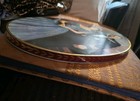 Queen Elizabeth Ii Coronation Biscuit Tin Carr   Co Large Oval Lid Only Hanging