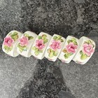 Royal Albert Moss Rose Napkin Rings X 6 Hand Painted Roses