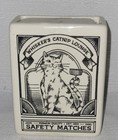 Paper Source Vtg Cat Ceramic Matchbox Holder  whisker s Catnip Lounge  W matches