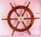 Nautical Wooden Boat Ship Steering Wheel For Home Decoration 18  Solid Wood