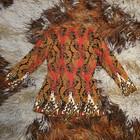 Vintage Red Psychedelic Fitted Military Jacket  beatlesesque  Sz 8