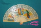 Vtg 1950s Hand Fan New York City Statue Of Liberty Celluloid Plastic Folding