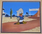 1950s Large Disney Production Cel On Hand Painted Background - Donald Duck Coa