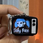 Sally Face Mini Tv Light Up Sound Keychain Backpack Charm Gift