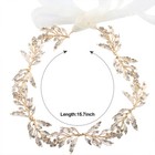 Wedding Hair Vine Crystal Rhinestones Golden Leaf Headband Bridal Accessories