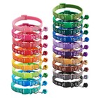 19 Pcs Lot Breakaway Cat Collars Reflective Safety Kitten Adjustable Collar Bell