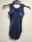 Gk Elite Leotard Gymnastics Navy Mystique Shimmer Bodysuit Leo Tank Sz  Axs