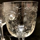 Fine Antique Hand Blown   Hand Cut Crystal Water Goblets  5 