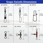 Fishing Swivels And Snaps Kit Metal Strong 110pcs Assorted Sizes For Freshwater