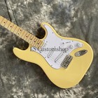 Custom Vintage White St Electric Guitar Scalloped Maple Fingerboard Butterscotch