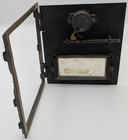 Antique Eagle Lock Co Brass Post Office Box Door Sunburst Glass Frame 5 5x6