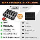 2 Pack Card Sorting Tray - Stackable Trading Card Organizer  15-compartment Tray