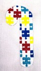 Christmas Candy Cane Ornament Needlepoint Canvas 18 Mesh Hand Painted Autistic