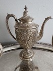Manchester Silver Co   southern Rose  Circa  1933 - Repousse - Sterling Tea Set