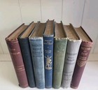 Lot Of 7 Small Antique Books Library Dark Academia Cottage Shelf Decor 1864-1933