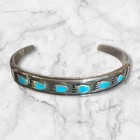 Sterling   Turquoise Old Pawn Native American Bear Paw Women   s Cuff Bracelet