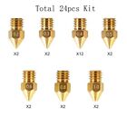 24x Creality Mk8 Nozzles Kit High Quality Brass Nozzles For Ender-3 ender-5 cr10
