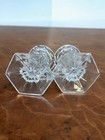 Vintage Crystal Clear Glass Taper Candle Holder Pair Candlesticks Table Decor