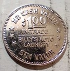 Billy s Auto Laundry Car Wash Token Sin Valor Bladensburg Maryland Md