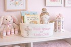Thank Heaven For Little Girls Basket Baby Newborn Shower Gift Cross Religious