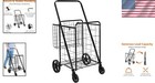 Compact   Stylish Foldable Shopping Cart With Extra-large Capacity - Black