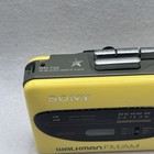 Vtg Yellow Sony Walkman Wm-f68 Portable Cassette Player Am fm Radio Late 1980s