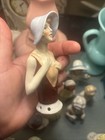 Antique 30 s Art Deco Flapper Style German Porcelain Half Doll Pin Cushion Top