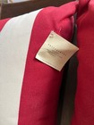 Pottery Barn Classic Striped Coussin Outdoor Pillow Red   White Set Of 2 Nwt New