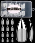 Soft Gel Nail Tips 120pcs Pre Buff Full Cover Shaped Nail Medium Stiletto