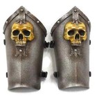 Medieval Cosplay Larp Steel Arm Guard Armor Ominous Bracers Skull Arm Guard