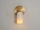 Alabaster Marble Brass Wall Sconce  Mid Century Italian Lighting