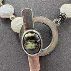 Sterling Silver 925 Freshwater Coin Pearl 16   Necklace Toggle Dichroic Glass