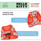 Cat Step-in Harness - Hello Kitty   Red Classic - S  Breathable Mesh  No Pull    