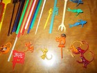 Lot Of 50  Rare Vintage Swizzle Sticks Drink Stirs Plus Drink Deco